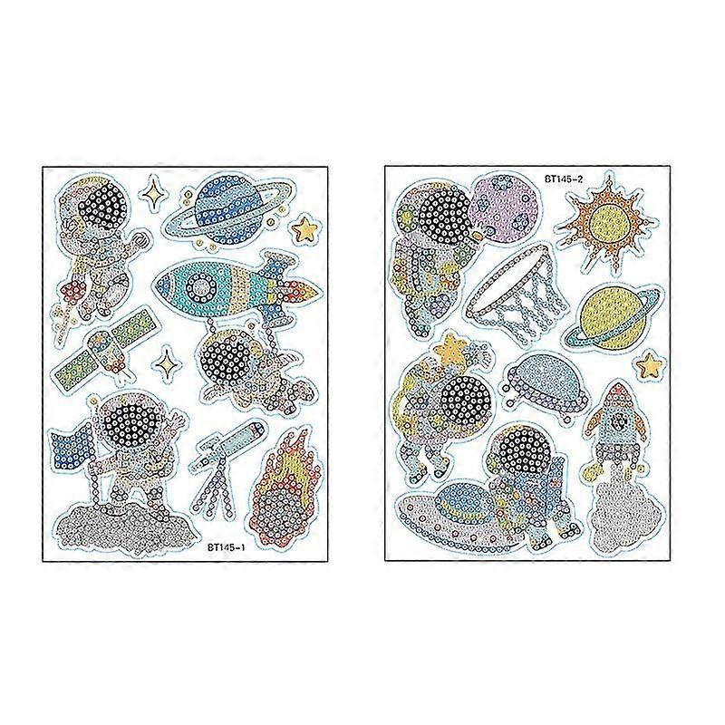 1 Set DIY Astronaut Diamond Painting Sticker Colorful 5D Vibrant Color Hands Skill Improve Round Res