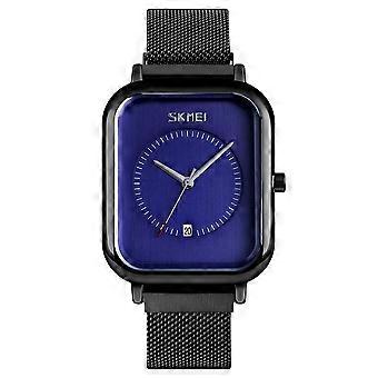 Eenvoudig quartz horloge voor mannen en vrouwen paren zwart blauw