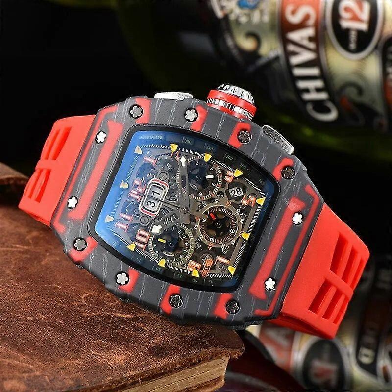 Top luxury AAA Graffiti Men's watch Carbon fiber print 6-pin Run Second hand Watch Wine Barrel Shaped RM Couple Watch