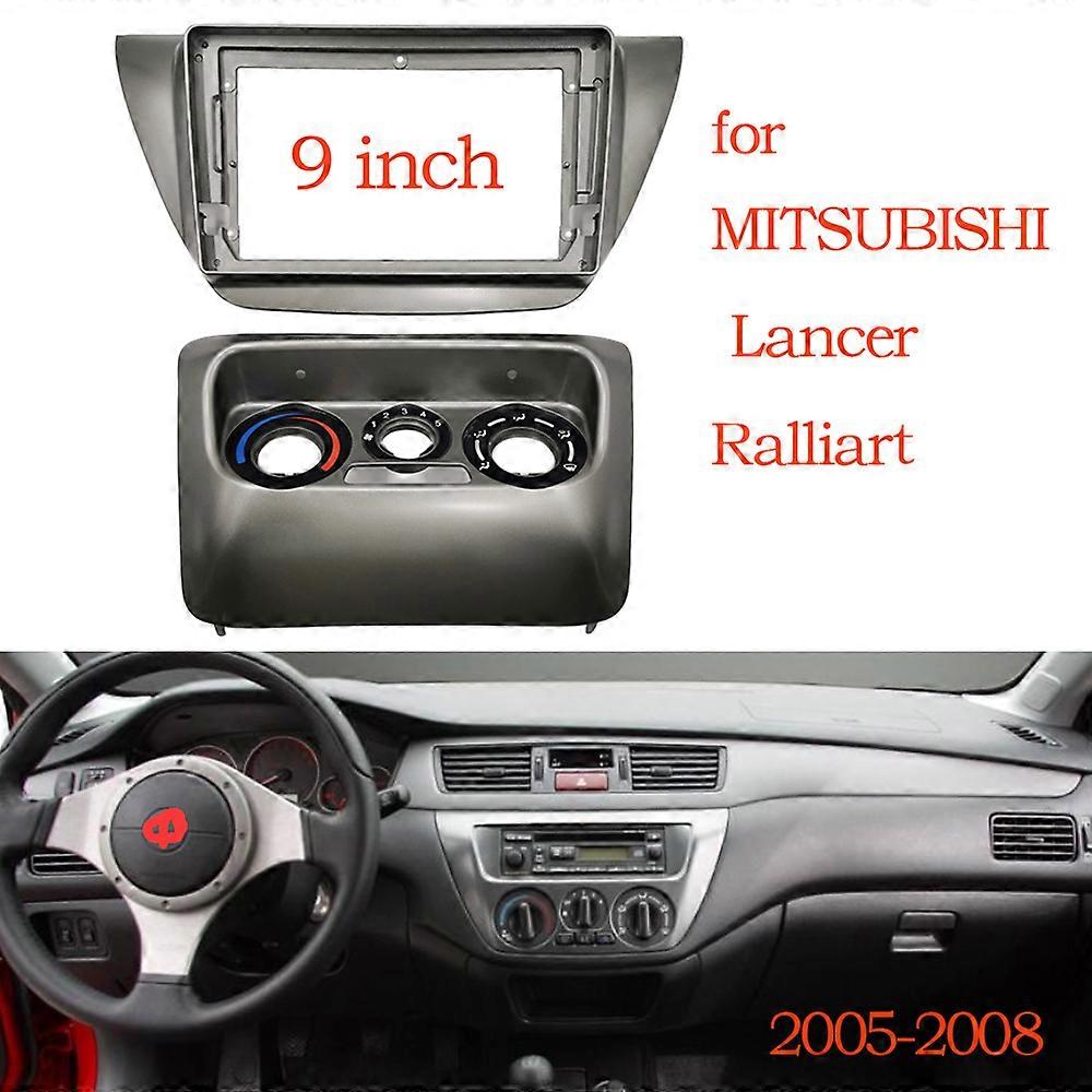 2 Din 9 Inch Car Radio Fascias for MITSUBISHI Lancer Ralliart 2005-2008 Dashboard Frame Installation DVD Gps Mp5 Android Player