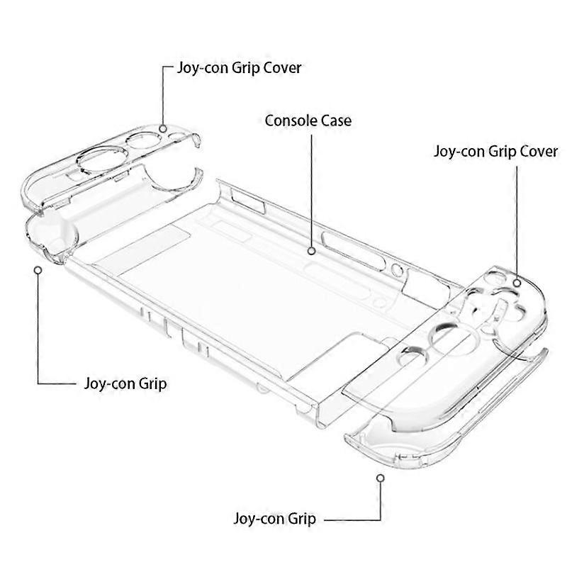 Clear PC Hard Case Protective Cover Shell for Nintend Switch Console Joy-Con Controller Crystal Transparent Full Body Protector