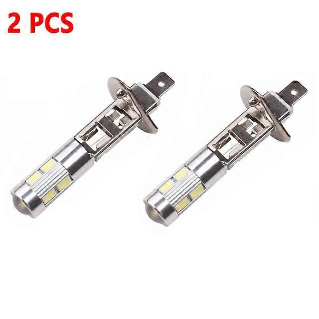 2Pcs 5630 SMD 10 LED H1 6000K Car Lamp Fog Driving Light Bulb Headlight DC 12V Headlight Driving Bulb White Interior Turn Signal