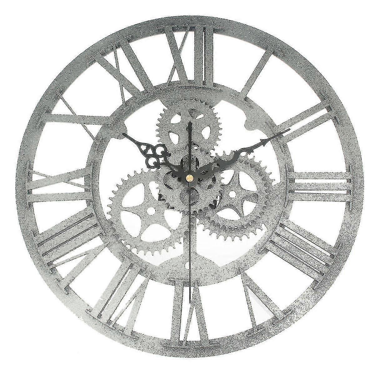 Clock Rustic Gear Wooden Handmade Home Cafe Decor Gift