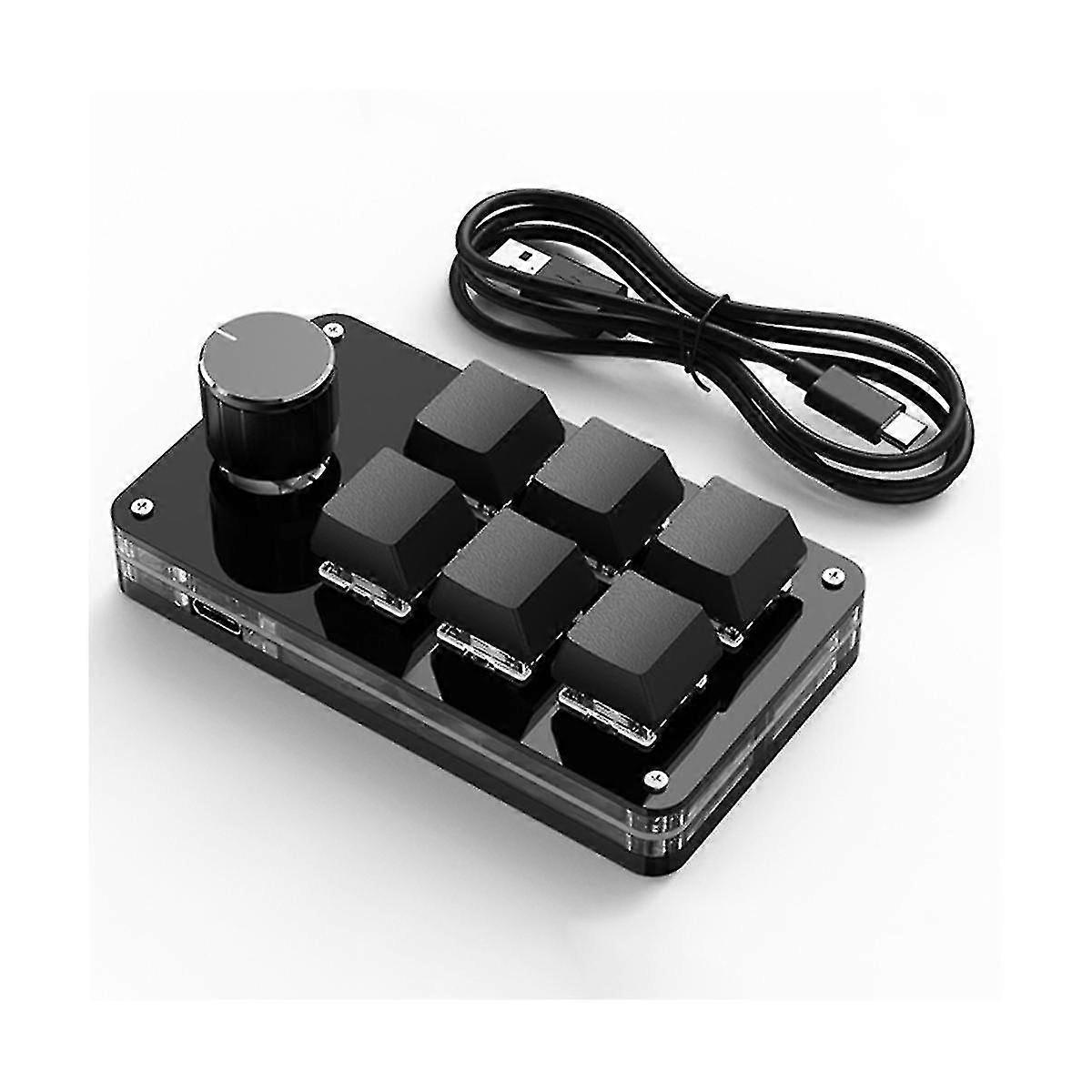 Programming Macro Custom Knob Keyboard 6 Key Copy Paste Mini Button Photoshop Gaming Keypad, RGB 6