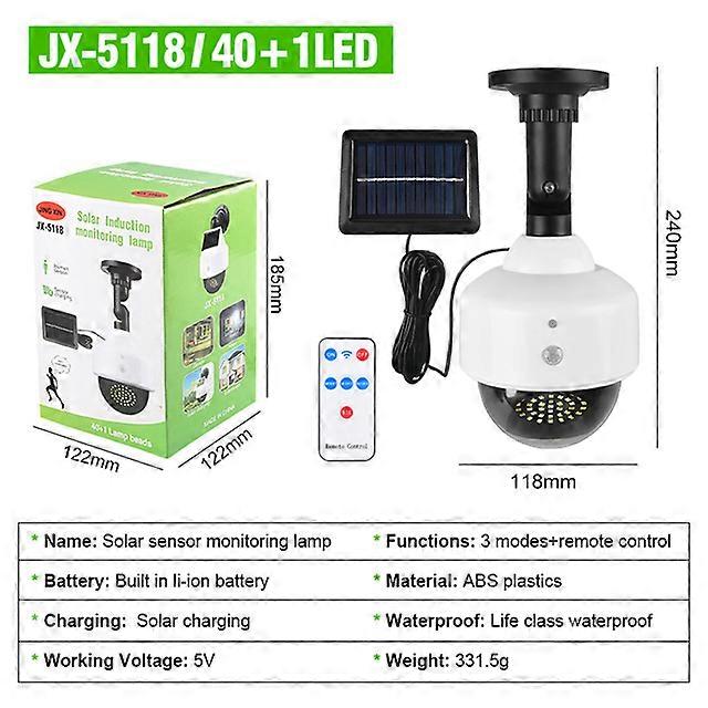 40+1LED Solar Monitoring lamp for Garden 3 Modes False Camera Light Induction Sensor Waterproof Spotlight for Outdoor Courtyard
