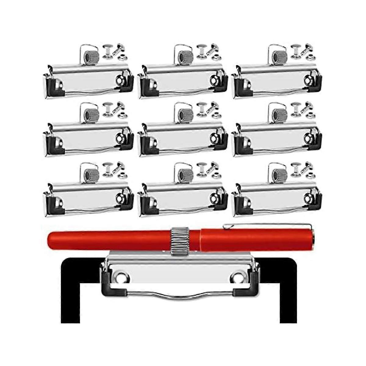 14 Pack Mountable Clipboard Clips with Pen Holder Clipboard Clips Hardware Clipboard Clamp Hardware