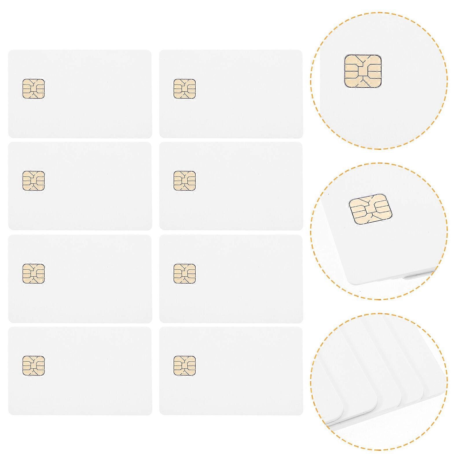 10 Pcs Identification Card White Cards Chip Blank Pvc Contact Intelligent Blanks