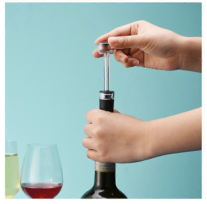 Wine Bottle Pump Keeper with 4 Vacuum Wine Stoppers - Wine Bottle Sealer to Keep Wine Fresh for Up to 7 Days (Steel i