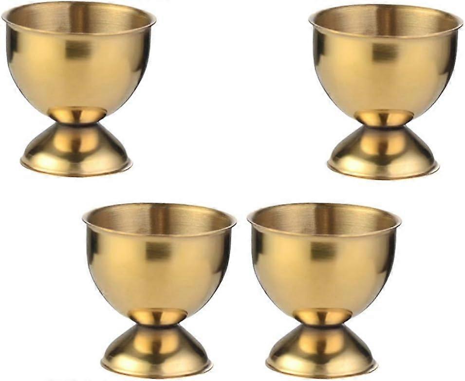 Set of 4 Stainless Steel Egg Cups - for Restaurant, Home, Kitchen, Birthday, Wedding, Christmas, New Year, Party, Table Decoration - Gold