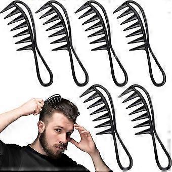 6er-Pack breiter Zahnkamm schwarzer Stylingkamm provokativer Kamm breiter Zahnkamm Shampoo-Kamm für die meisten Haare
