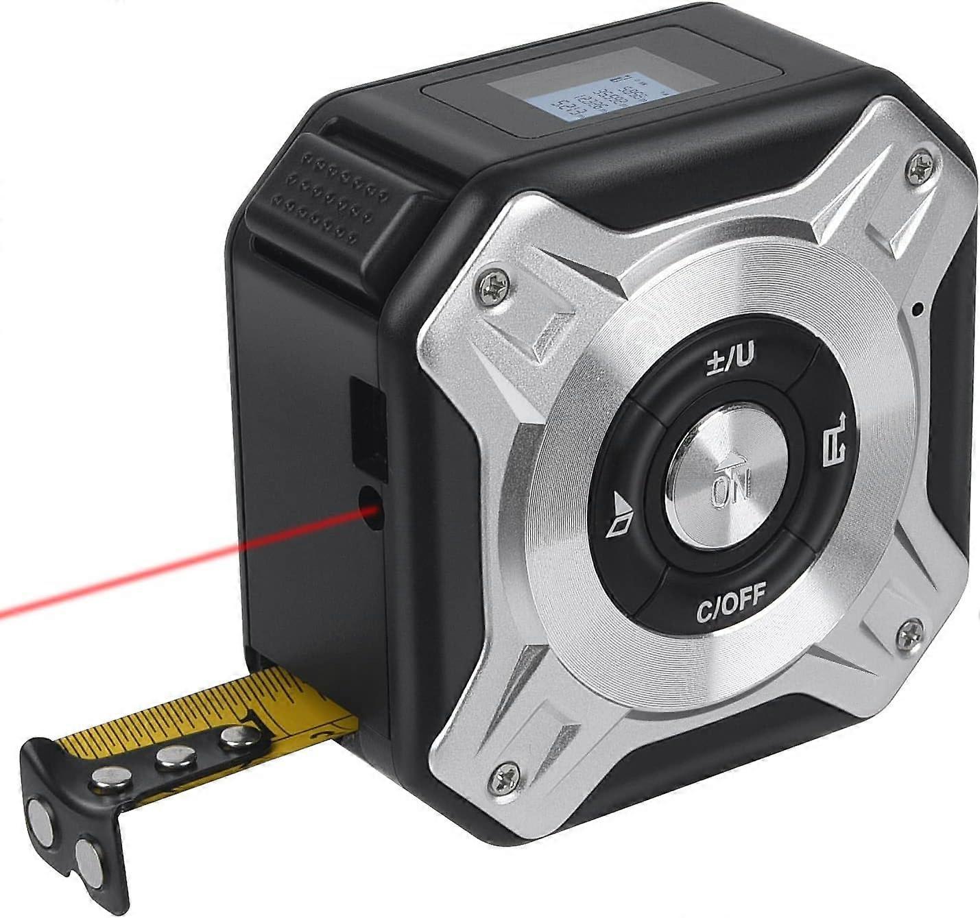 2 in 1 Laser Tape Distance Meter, Rechargeable Laser Tape Measure with 40m Laser and 5m Tape, USB Rechargeable with LCD Backlight, Digital Display for