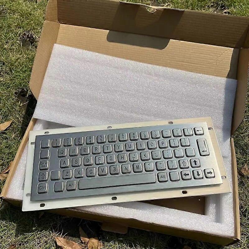 Embedded stainless steel metal keyboard industrial dustproof stainless steel keyboard computer peripheral brand new