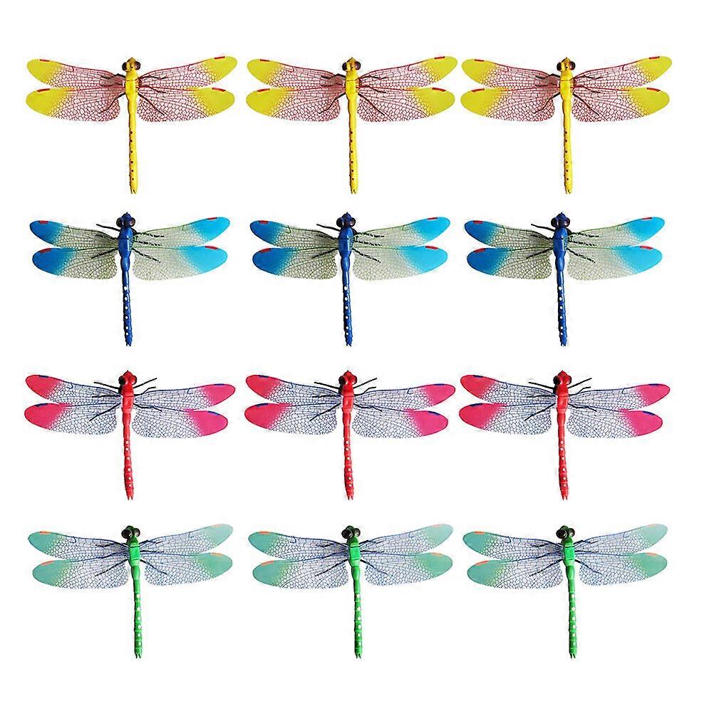 20pcs Artificial Dragonfly Figurines Garden Dragonfly Decors Dragonfly Adorns