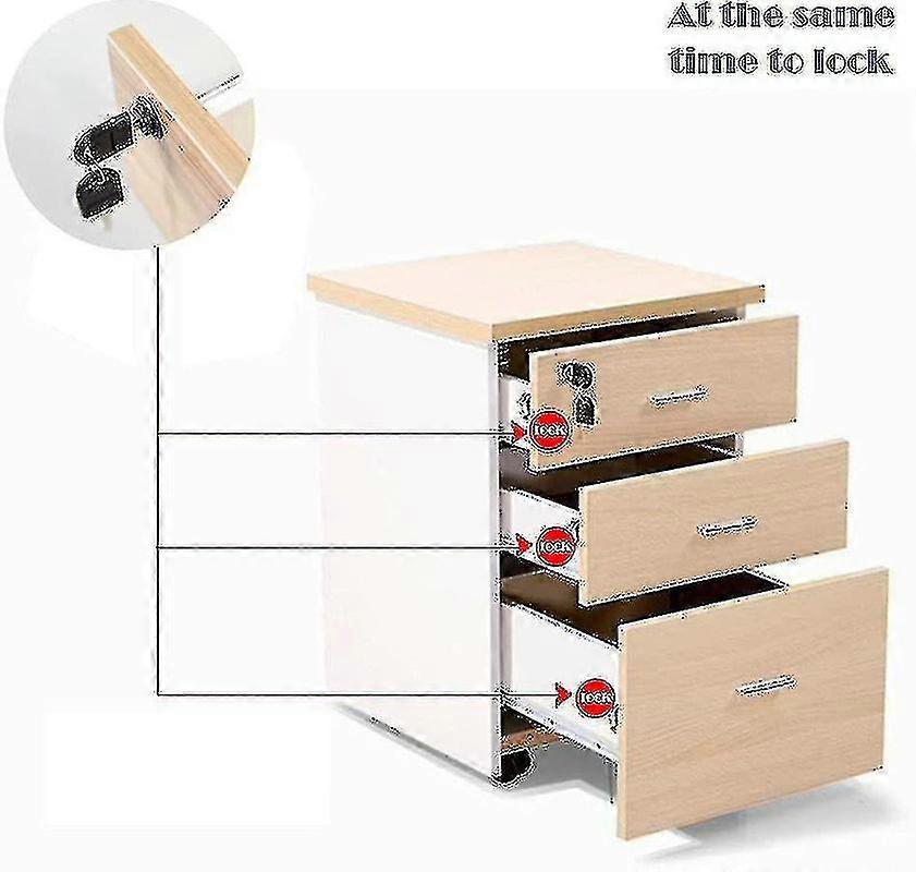 2 Pieces Drawer Lock With Key For Furniture Plunger Lock For Cabinet Showcase Filing Cabinets, Diameter 16mm, Length 61mm (silver) Yalo