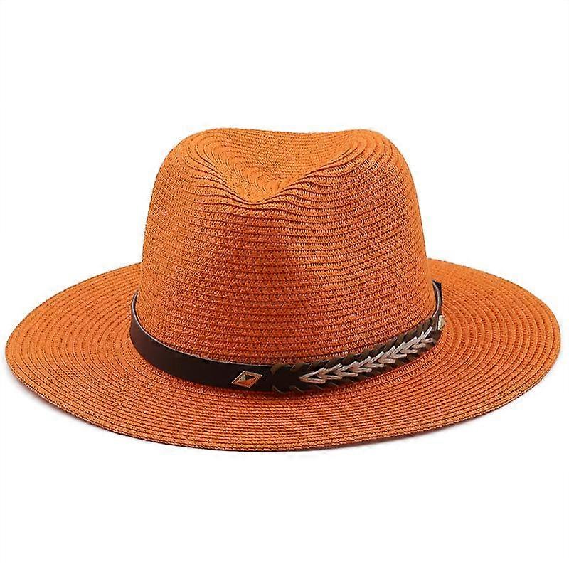 58-60CM Panama Hat Summer Leisure Sun Hats For Women Men Beach Straw Hats Fashion UV Sun Protection Travel Caps Chapeu Feminino