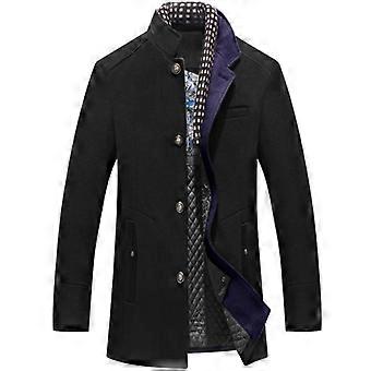 Men's Slim Fit Winter Warm Short Woolen Coat Business Jacket