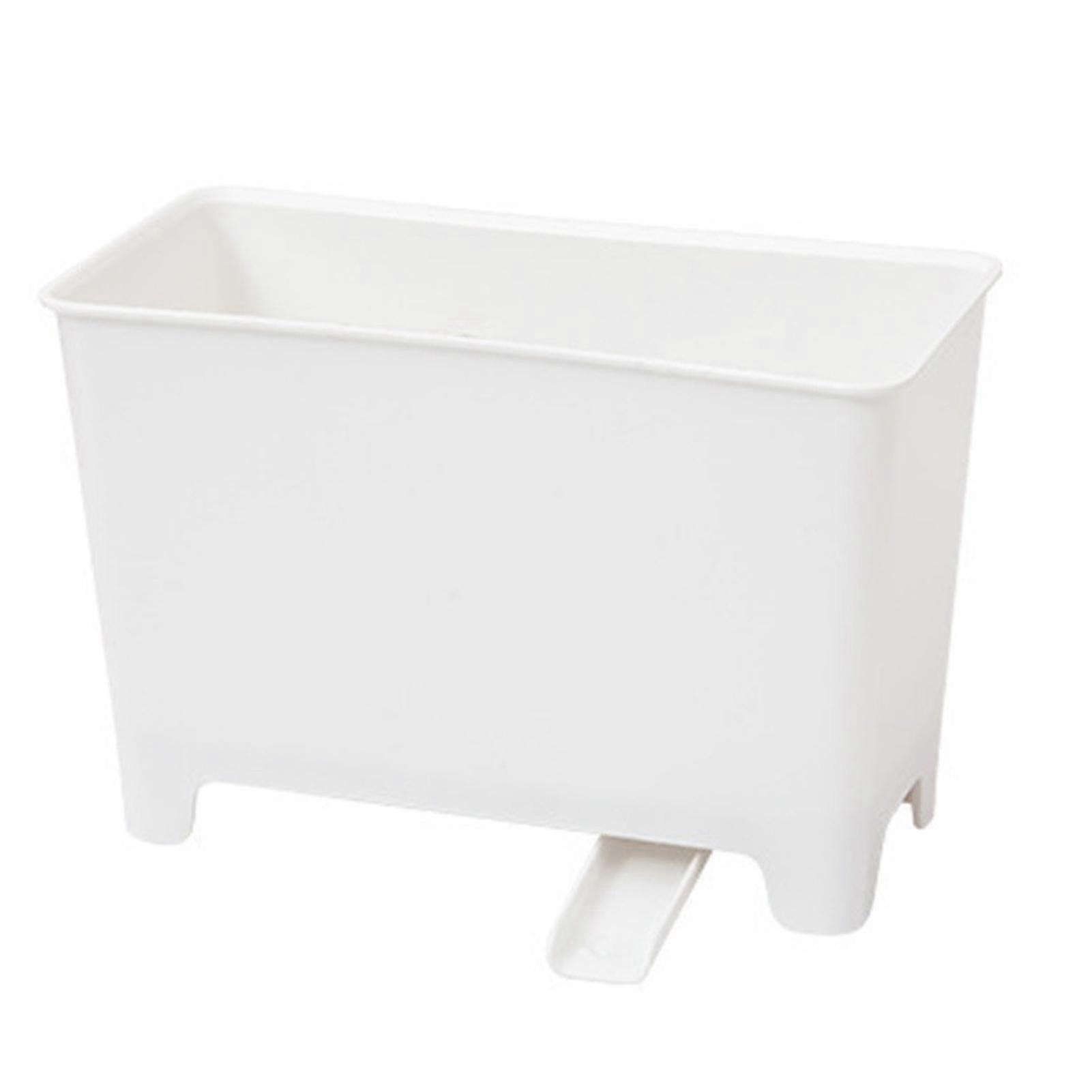 Kitchen Water Drain Trash Can Automatic Drainage Design Portable Trash BinWhite2Pcs