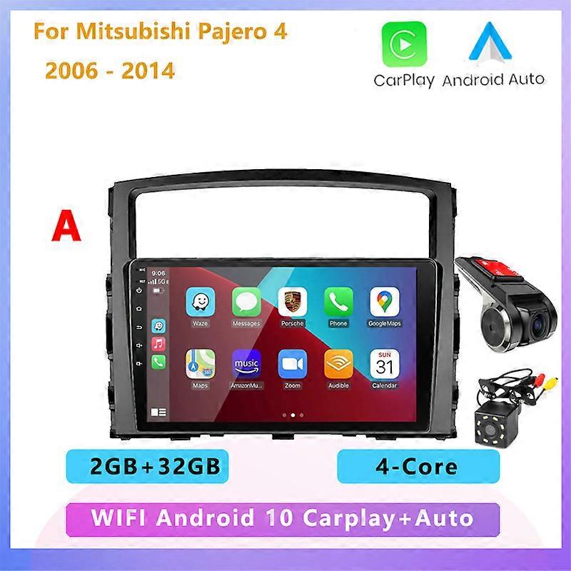 2GB+32GB 2 din Android 10 car radio multimedia player carplay Auto GPS navigation For Mitsubishi Pajero 4 V80 V90 2006 - 2014