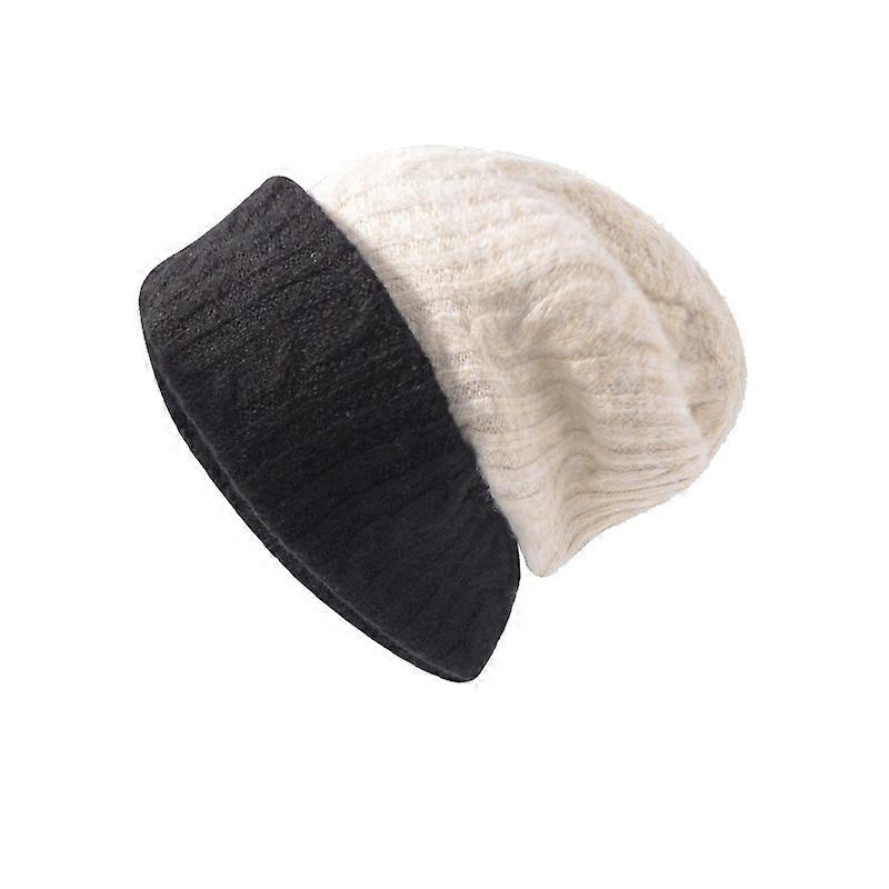 Color block knitted hat autumn and winter warm pullover hat wool versatile couple fashion woolen hat