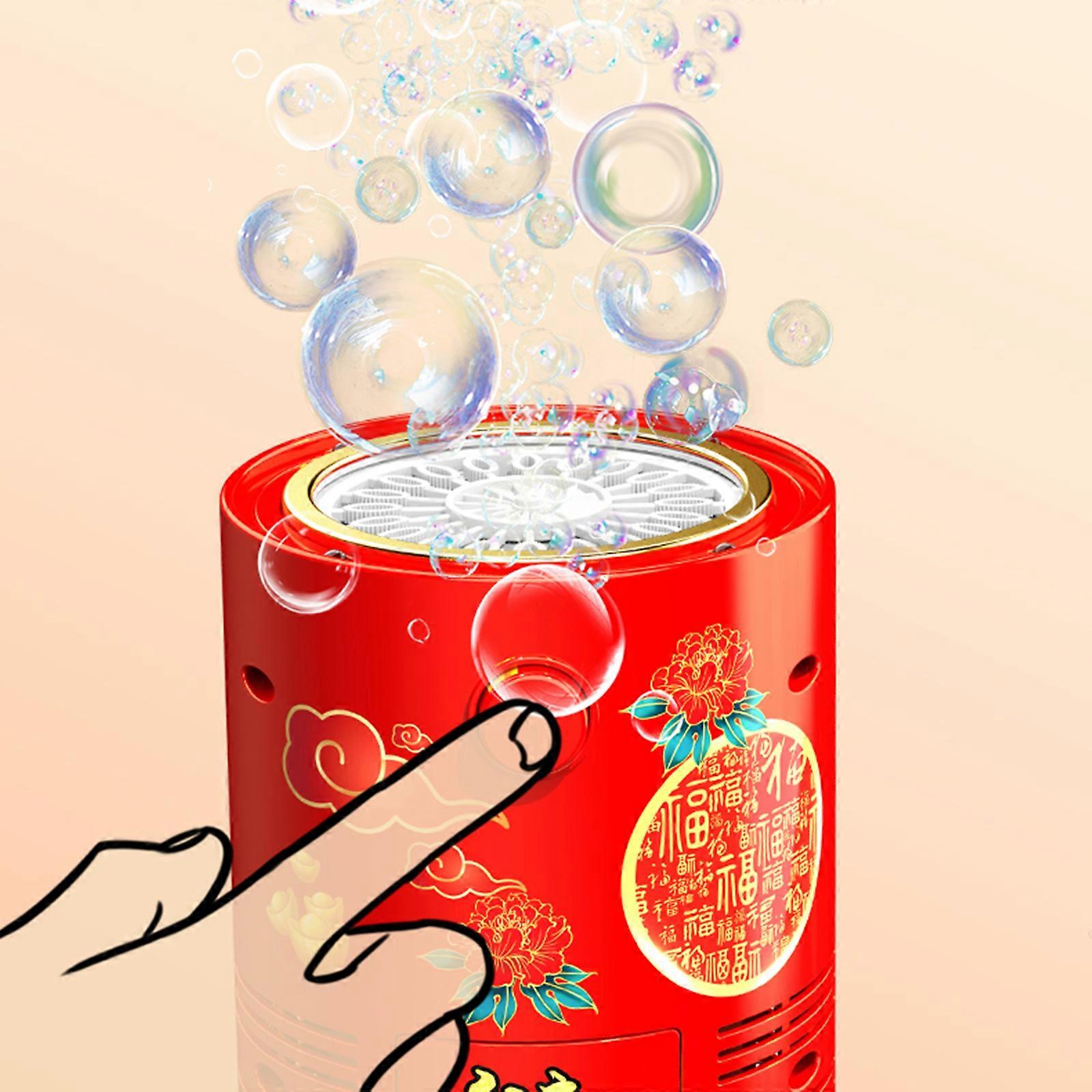 Firework Bubble Machine, Portable Electric Firework Bubble Machine Toys with Light and Music, Party Automatic Bubble Machine