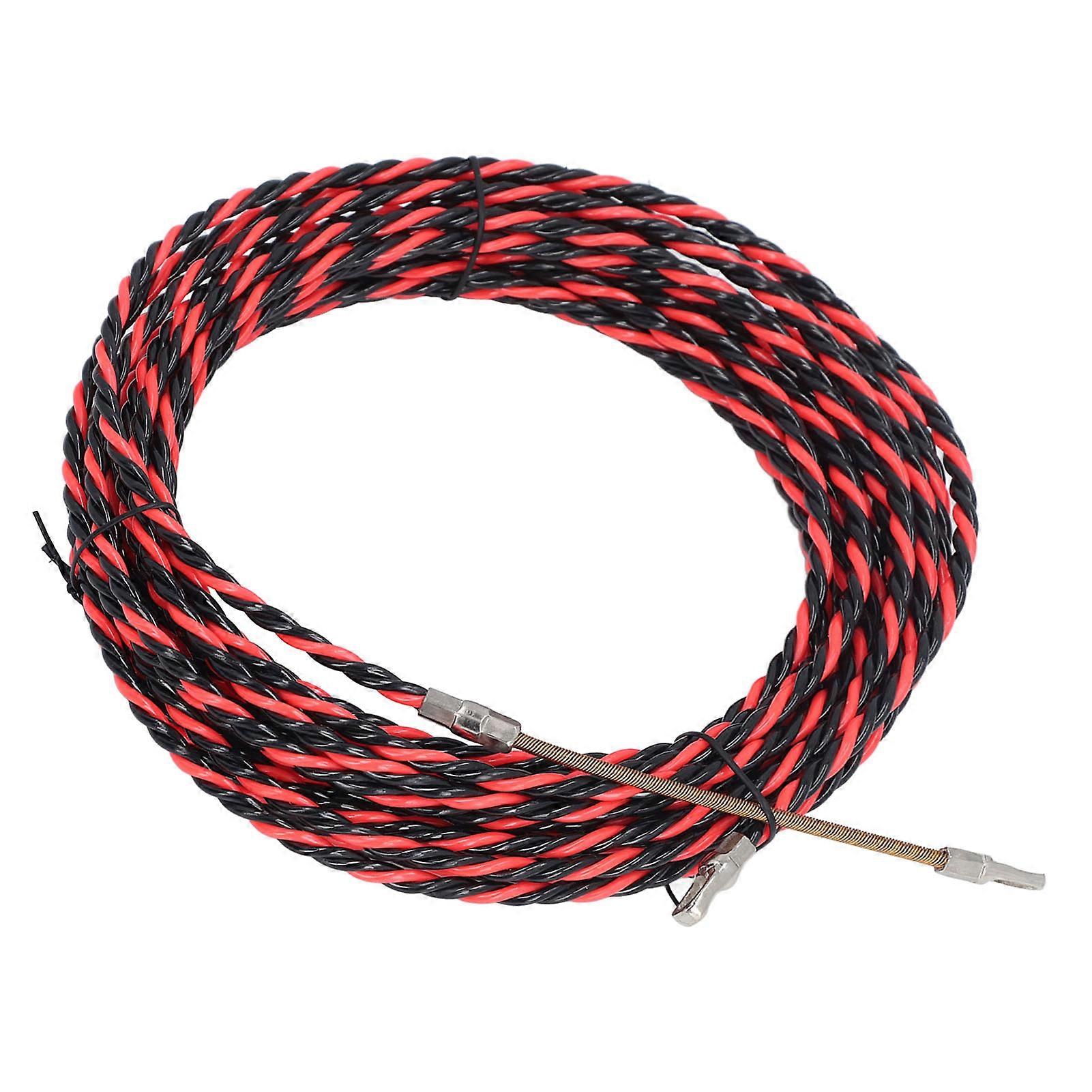 Electrical Wire Threader Flat Head Electrician Threading Device Manual Cable Guide Puller with Gloves Cable Ties 15m / 49.2ft