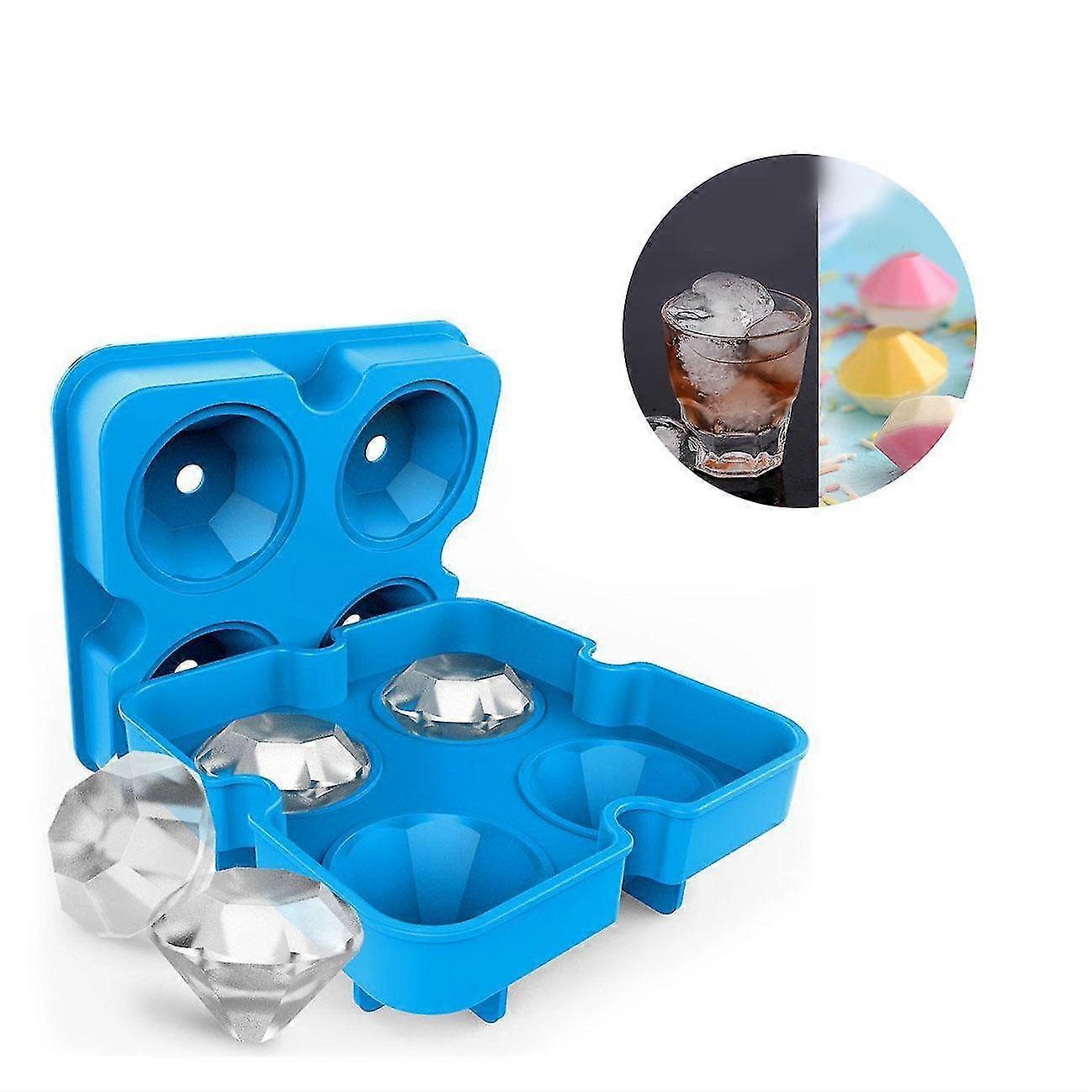 Silicone Ice Cube Tray Mold Diamond Shape 4 Grids