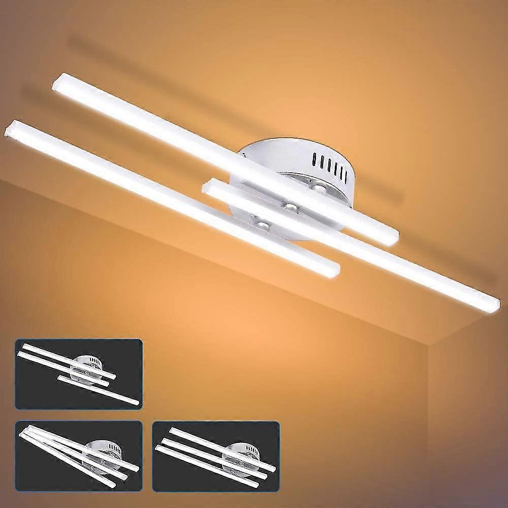 Led Ceiling Light, 18w Modern Parallel Strip Design Lamp(Warm White)
