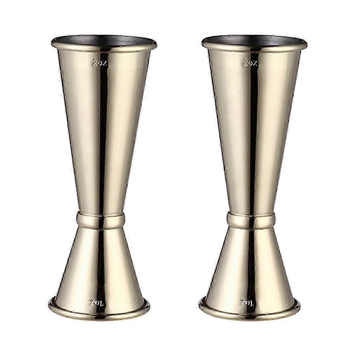 2 قطعة جيجر للنادل 1 أوقية 2 أوقية الفولاذ المقاوم للصدأ جيجر النمط الياباني قياس جيجر مزدوج