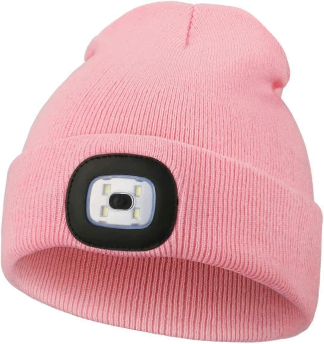 Beanie Hat with a Light, 4 LED Built in Head Torch Hats Hands Free Headlamp Cap