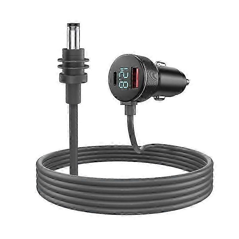 For Mini Power Cable 12v-24v Cigarrete Lighter Adapter To Dc Power Cable With Type-c Port And Voltmeter 16.4ft