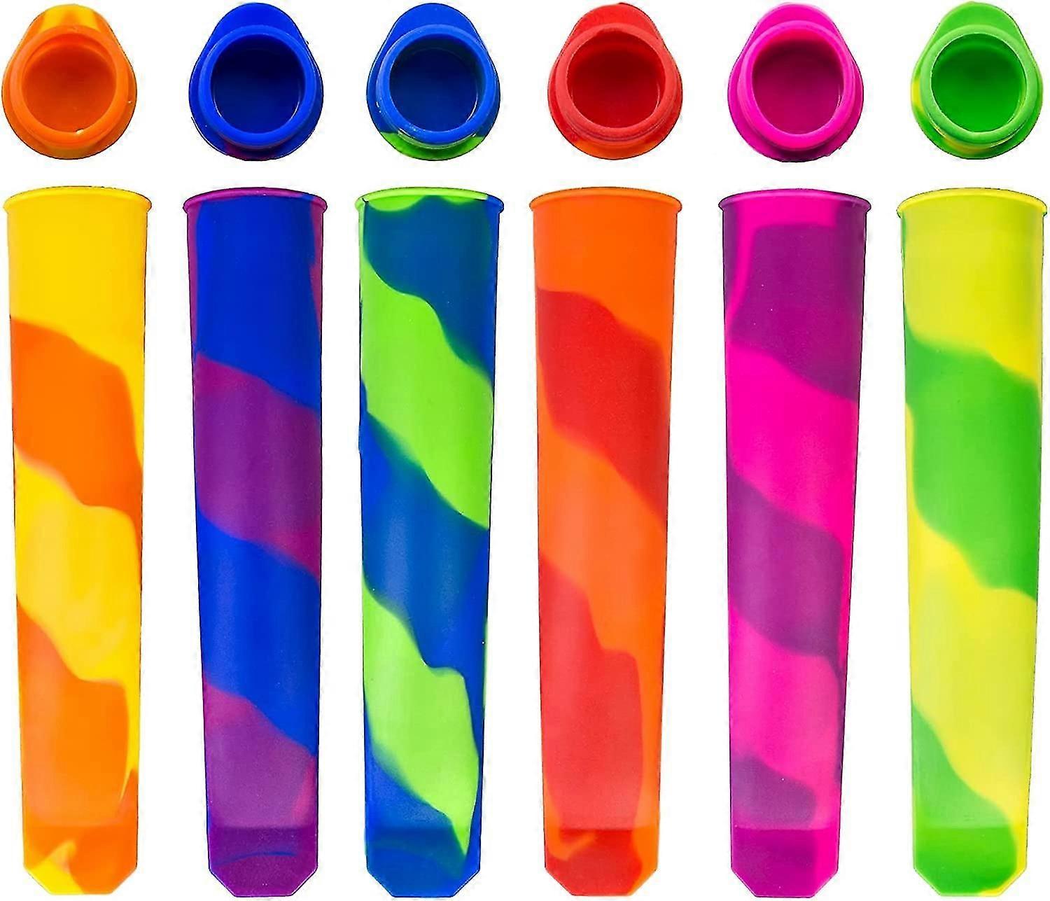 6 Pa Popsicle Molds, Reusable Baby Popsicle Molds For emade, Multi-colored Popsicle Maker Ice Pop Molds To Happy Diy, Frozen Silicone Popsicle Mo,1517