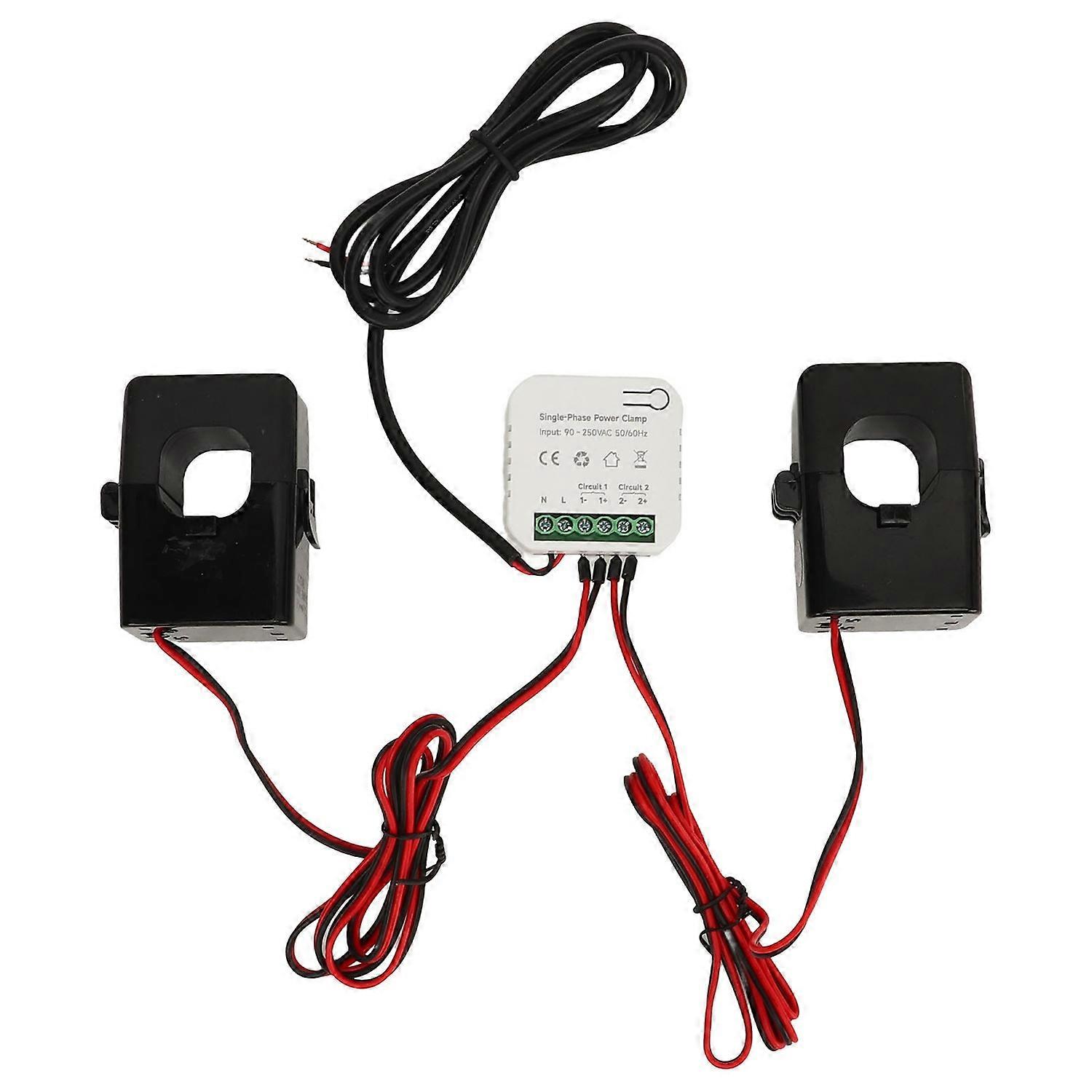 Smart Energy Meter APP Monitoring Electricity Monitor with 2x300A Current Transformer for Zigbee 3.0