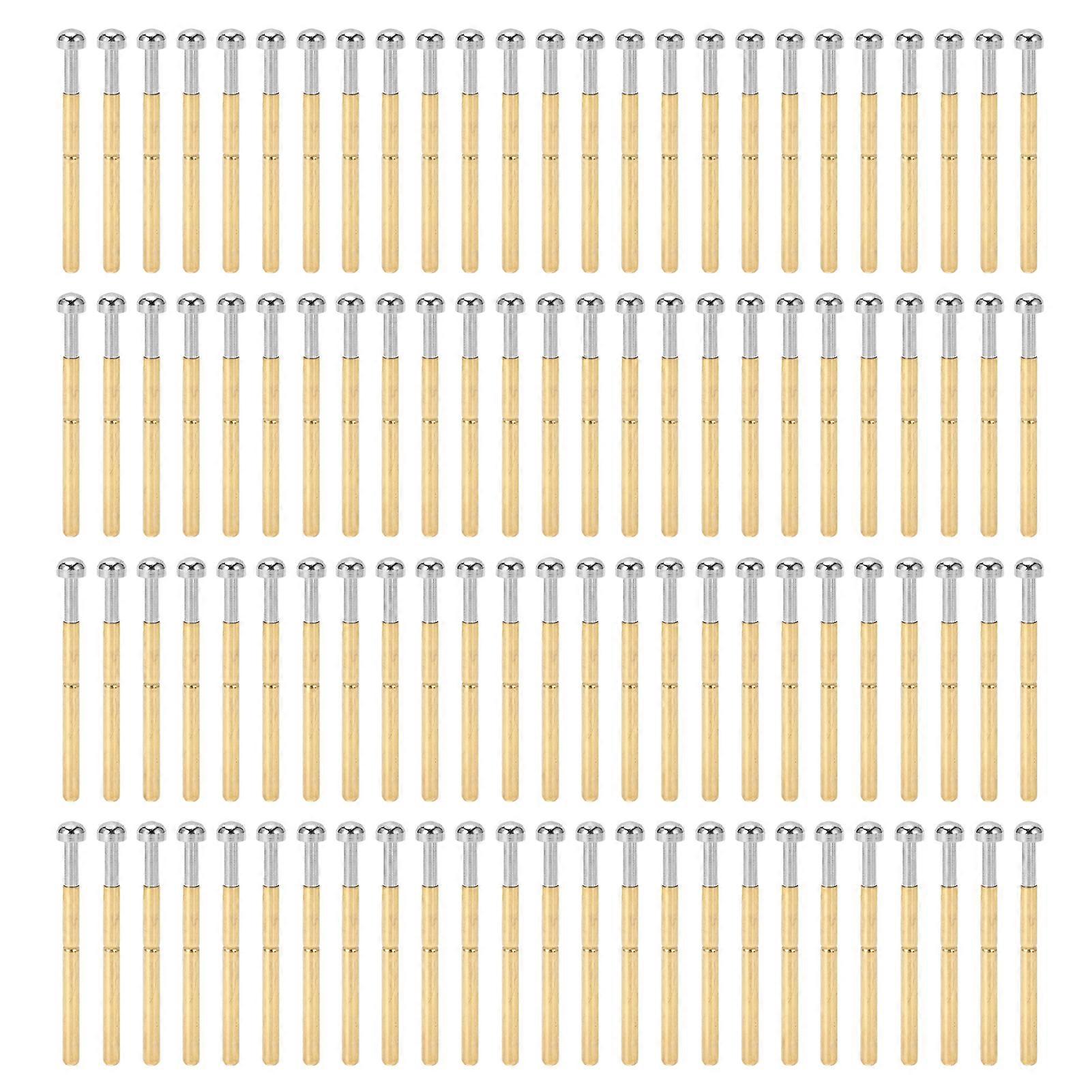 100pcs Pogo Pin Spring Test Tools Type 2.36mm/0.1in Tube Diameter 34mm/1.3in Length Brass Material PCB Testing Pins