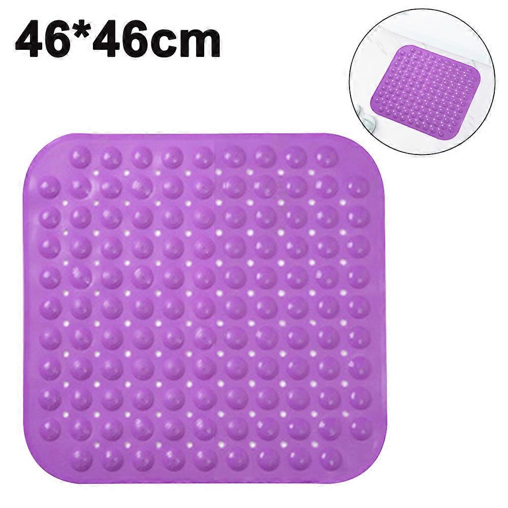 Strong Grip Shower Mat, Non-Slip Shower Mats with Suction Cups, Square Bath Mat for Enhanced Safety, Latex-Free Material, Drain Holes for Efficient