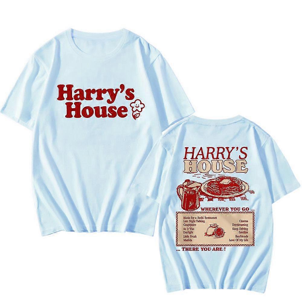 Μπλούζα Harry's House Love on Tour με στάμπα από 100% βαμβάκι, φαρδιά πουκάμισα, ανδρικά πουκάμισα Streetwear, ρετρό γραφικό μπλουζάκι, unisex καλοκαιρινό μπλουζάκι