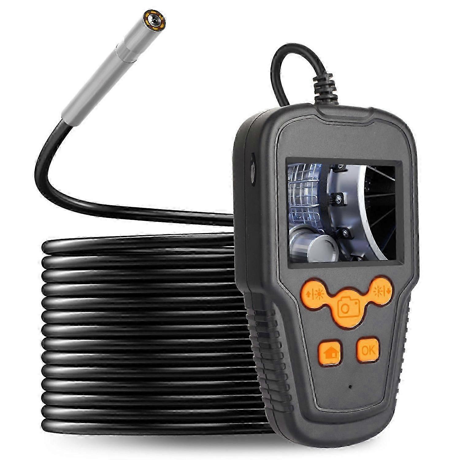 P60A 10m Hard Wire 8-LED Built-in 3.9mm Camera Lens Industrial Endoscope Inspection with and 2.4'