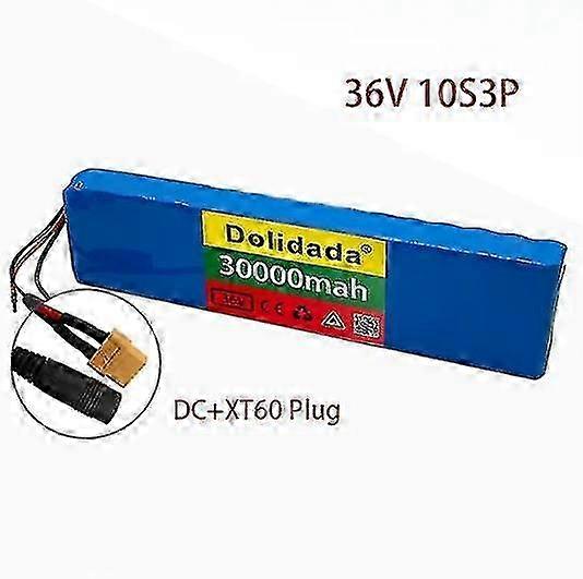 36V 30Ah E-bike Accu – Lithium-ion Voor 250-1000W Motoren, Met Snellader En 8 Beveiligingen (XT60, T-type)