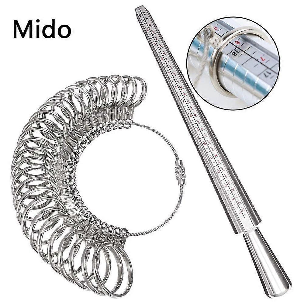Ring Sizer Measurement Finger Ring Gauge Measurer/Mandrel Silver Finger Sizer Ruler Finger Sizing Tools