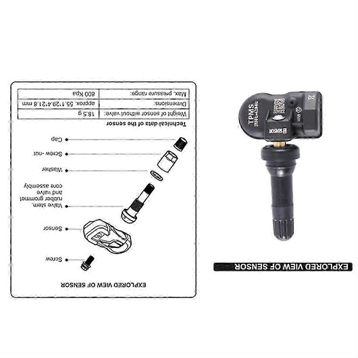 20Pcs Programmable TPMS Sensor 315MHZ+433MHz 2 in 1 MXSensor for Tool TS408 TS508 ITS600 Tire Press