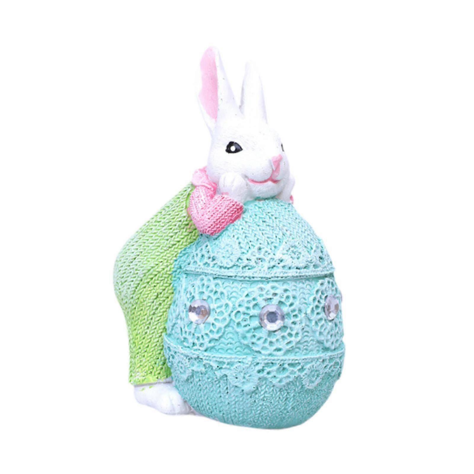 Easter Bunny Figurine Decorative Tabletop Ornament for Bookshelf Desk Office Style A