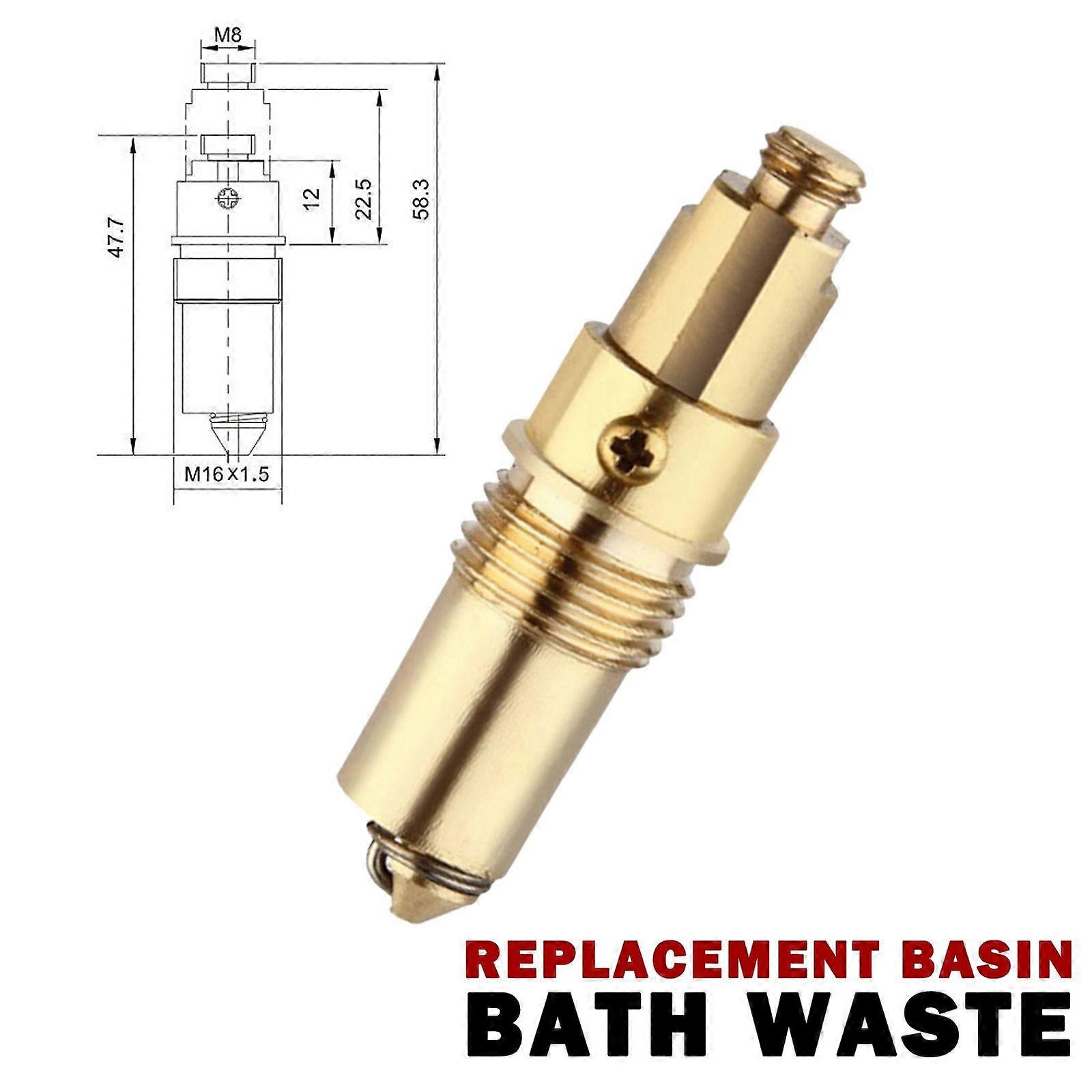 Brass Basin Sink Bath Replacement Waste Easy Pop Up Click Clack Plug Bolt SpriwM