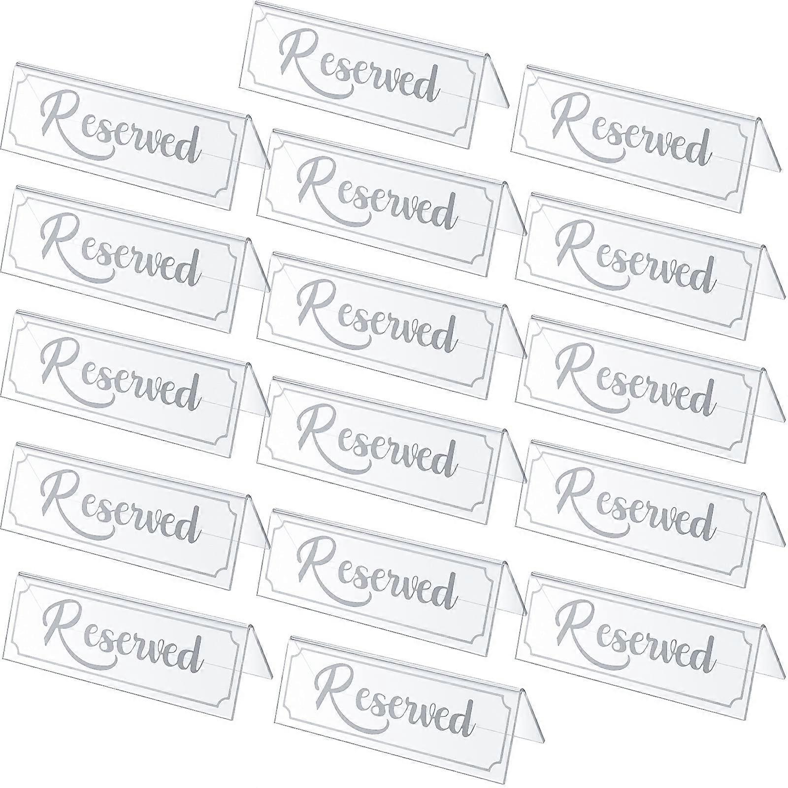 16 clear acrylic table card holders, suitable for events