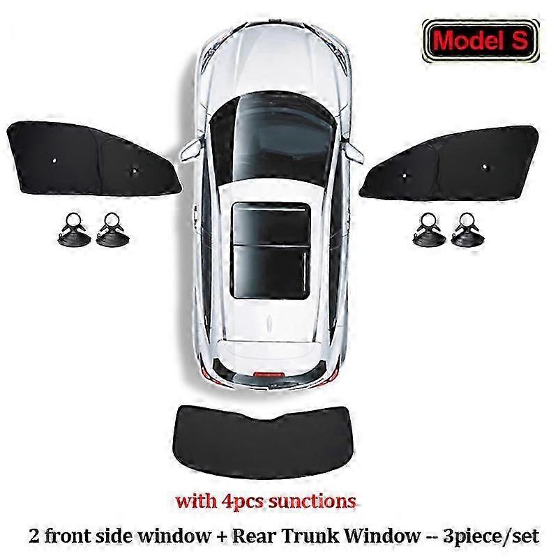 Car Sun Shade for Tesla Model 3 Y X S 2017-2023 Front Side Window Custom Sunshade Cover with Suction Rear Windshield Accessories