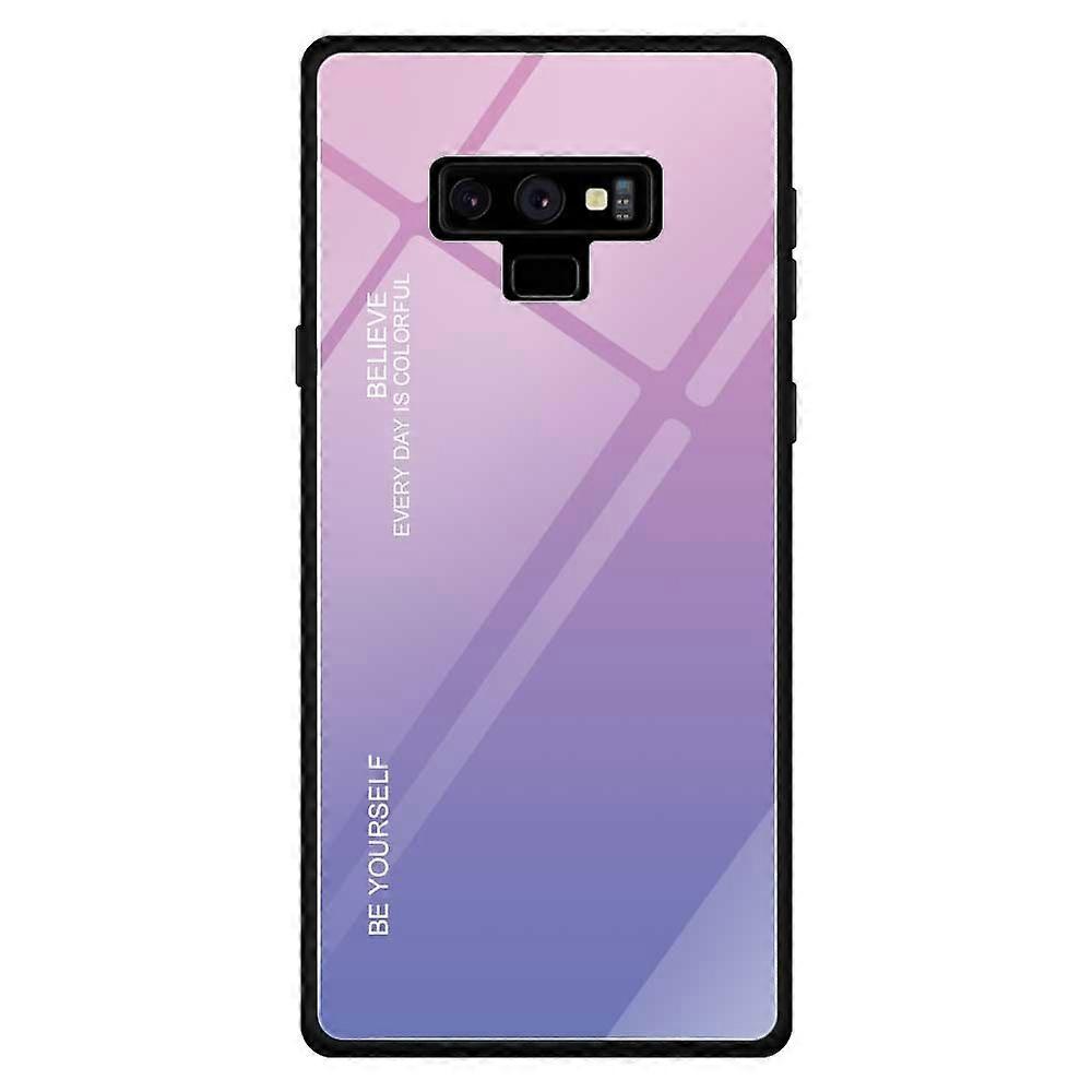 For Galaxy Note 9 Gradient Color Glass Case(Yellow)