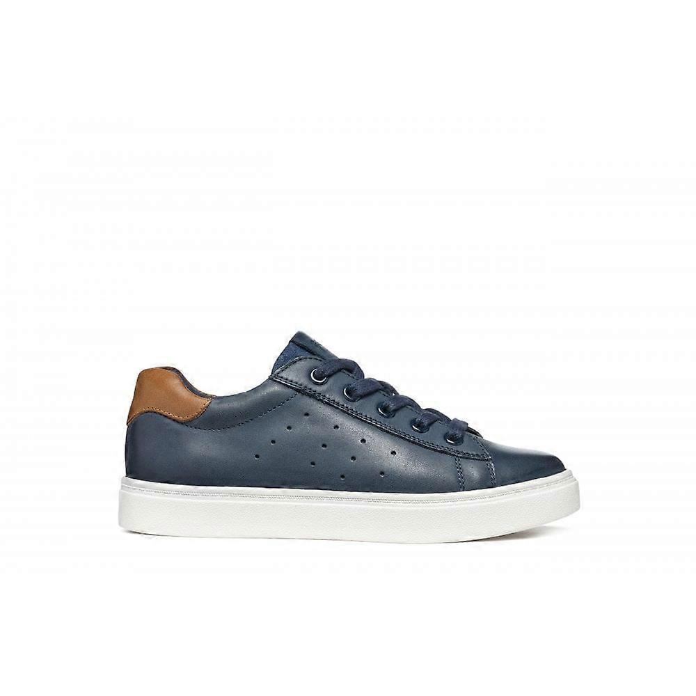 Kids Geox J Nashik Shoe In Navy & Brown