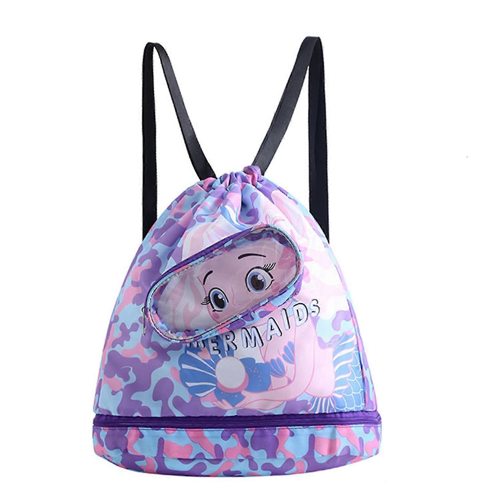 Cute Cartoon Wet Dry Storage Bag for Children Multi-Functional Portable Trip Pack for Travel Camping