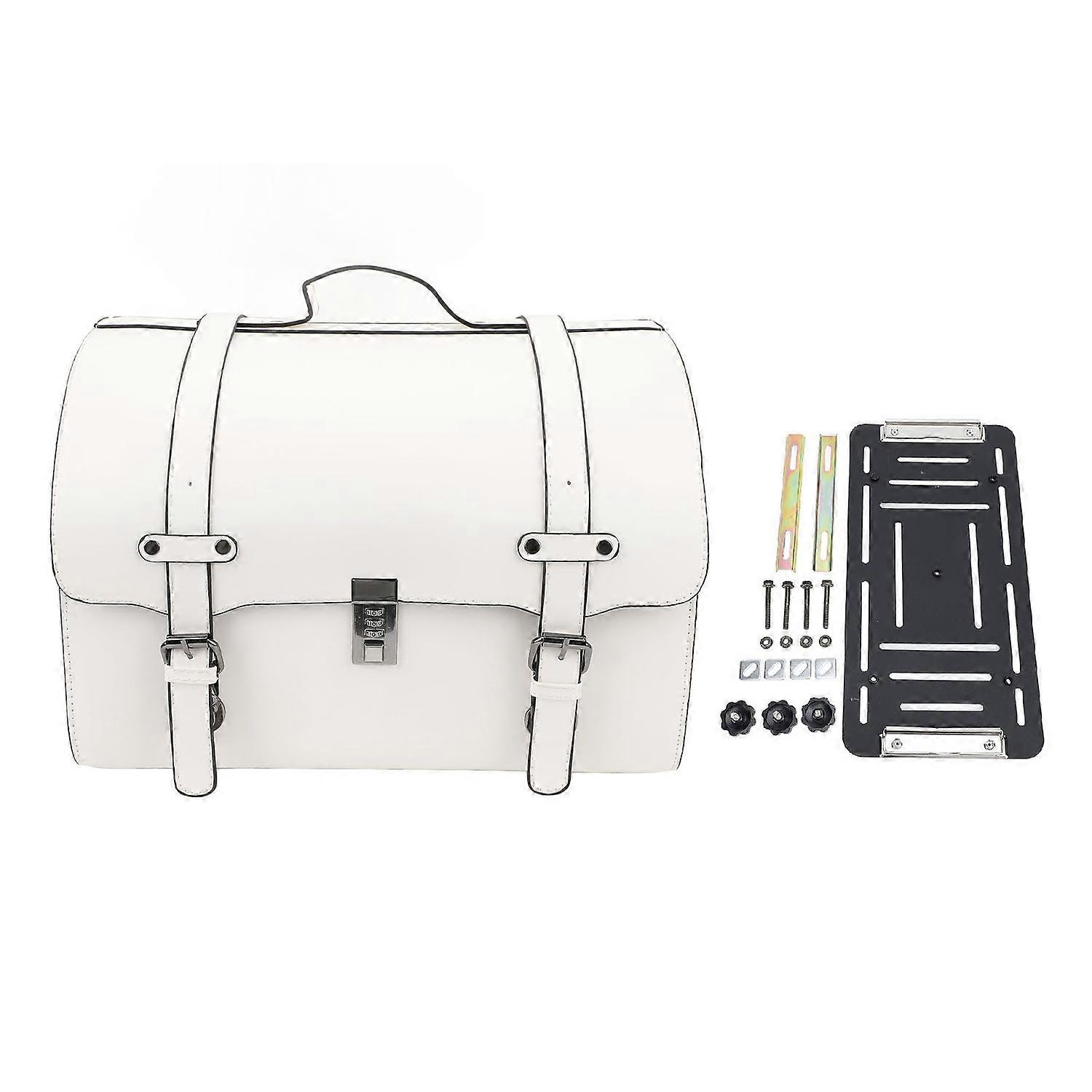 Motorcycle Tail Bag Faux Leather Waterproof 29.5L Capacity Quick Release with Combination Lock Unive