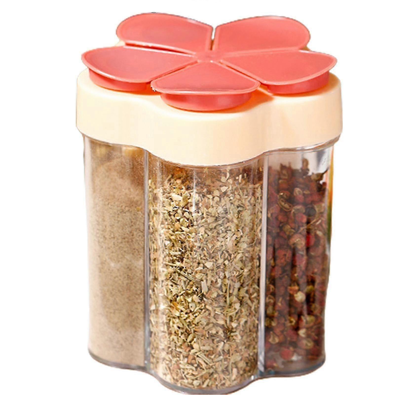 Combination Seasoning Jar With Lid 5 In 1 Transparent Spice Box Suit For Kitchen