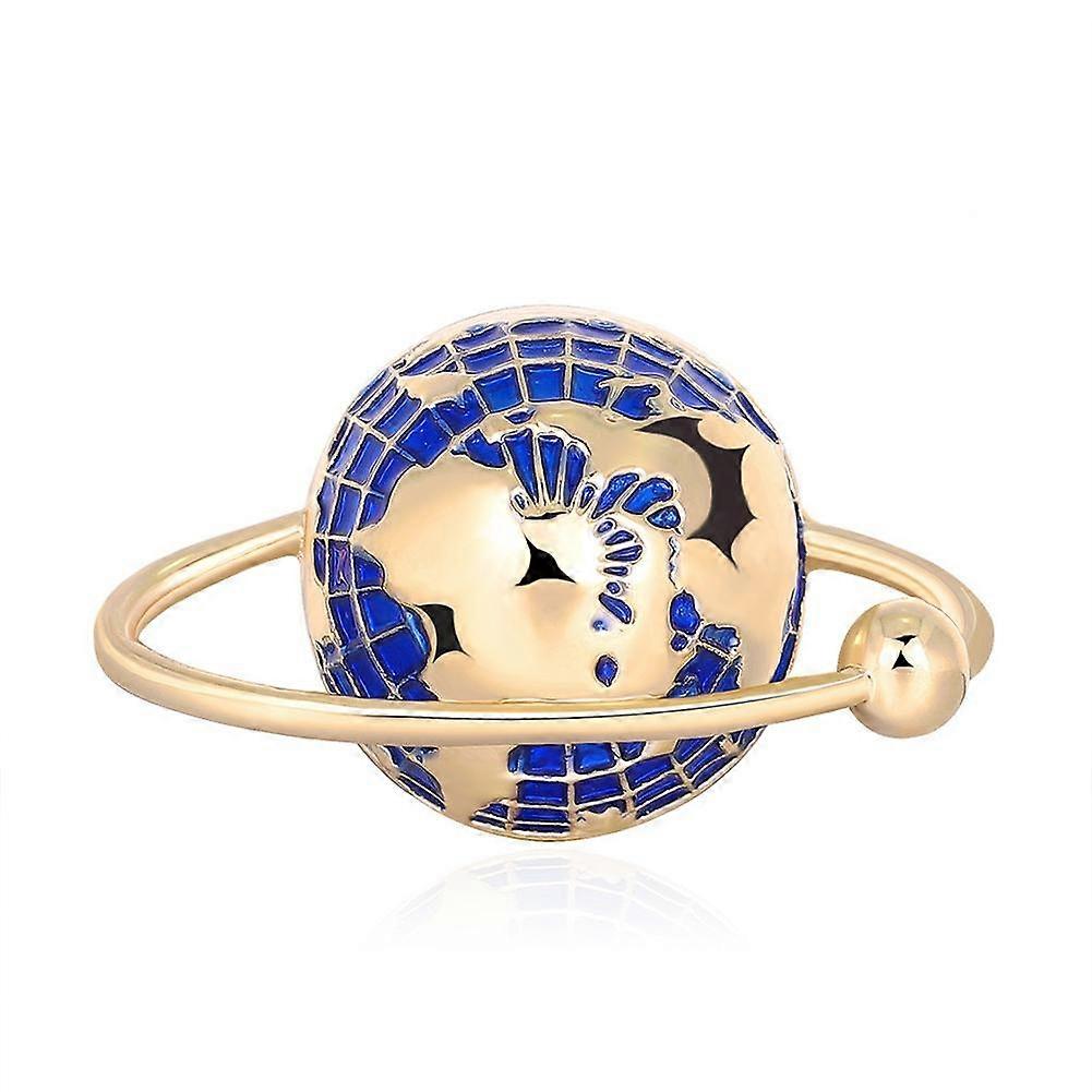 Fashion Unisex Globe Alloy Enamel Brooch Pin Badge - Lapel Denim Jacket Decor