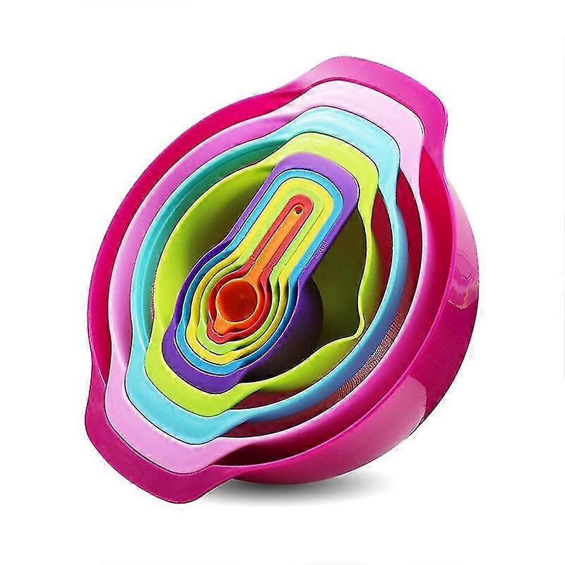 10pcs Creative Rainbow Measuring Basin Set Kitchen Baking Wa